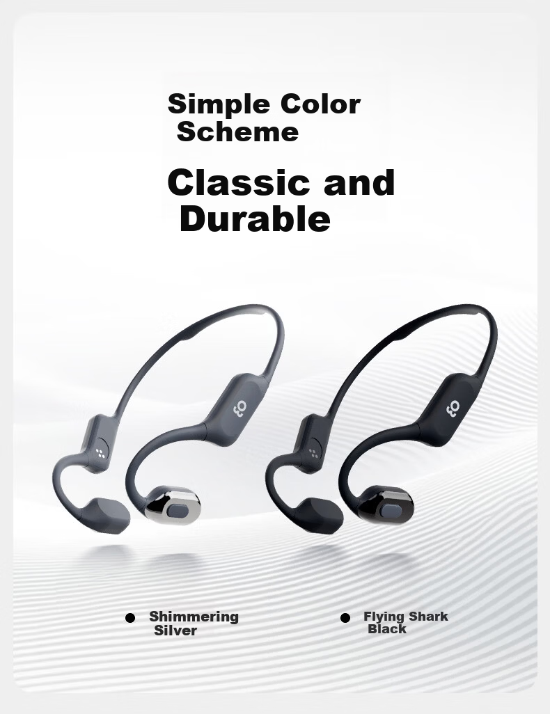 Guling New W80 Professional Bone Conduction Swimming EO Earphones Ear-Hook Sports Running Open Wireless Bluetooth In-Ear Waterproof Compatible with Apple Huawei Feisha Black 17