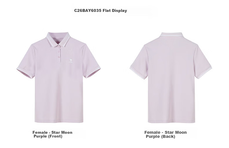 CAMEL Women's Sports Quick-Dry Polo Shirt, Casual Short Sleeve T-Shirt with Collar, C26BAYL6035, Starry Purple, XL 20