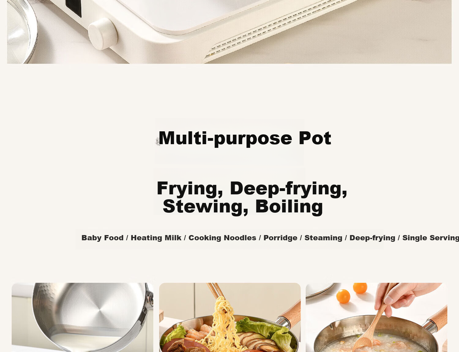 Jingyan Stainless Steel Snow Flat Pot Small Induction Cooker Pot for One Person Household Cooking Noodle Pot Milk Heating Non-stick Baby Food Pot Milk Pan 25