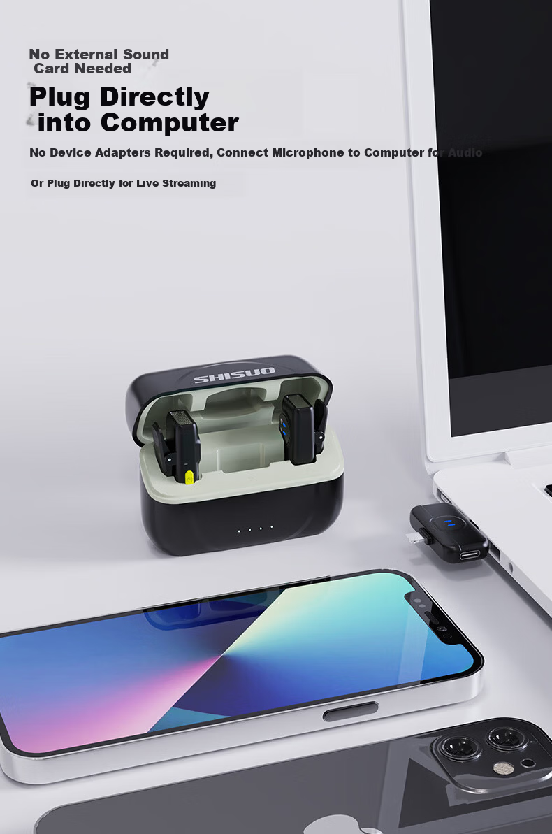 SHISUO A5 Wireless Lavalier Microphone for Live Streaming, Mobile, Computer, Camera, Recording, Outdoor Interview, Noise Reduction, TikTok Karaoke, Short Video Shooting, Multiple Versions Available 11
