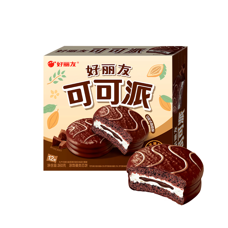 好丽友（orion）可可派6枚180g 营养早餐夹心面包蛋糕点心休闲零食解馋