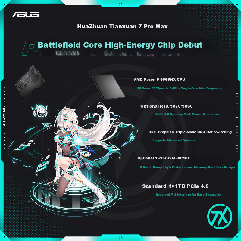 ASUS TUF Gaming F17 Pro Max National Subsidy 18-inch Gaming Laptop (Ryzen 9 9955HX, 16GB RAM, 1TB SSD, RTX 5060, 2.5K 300Hz) Gray