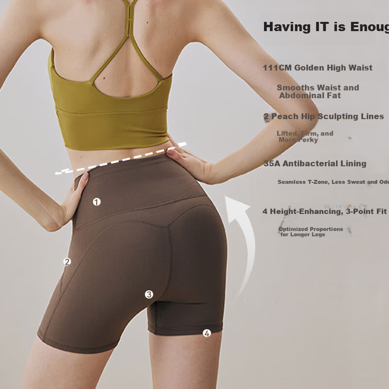 XUEXIMAN Women's Yoga Pants High-Waist Hip-Lifting Seamless One-Piece Sports Shorts Pilates Cycling Biker Shorts