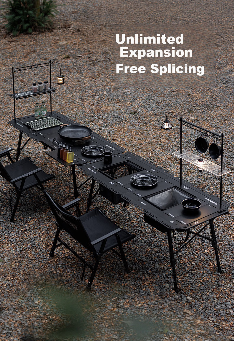 Black Dog Aluminum Alloy Tactical Camping Table Five-Unit Folding IGT Outdoor Portable Camping Table 8