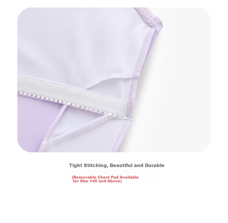 ANTA Children's One-Piece Swimsuit for Girls, Square-Leg Professional Training Swimwear for Older Kids, Teenagers, Beginners, Swimming Equipment, Purple, Size 120 24
