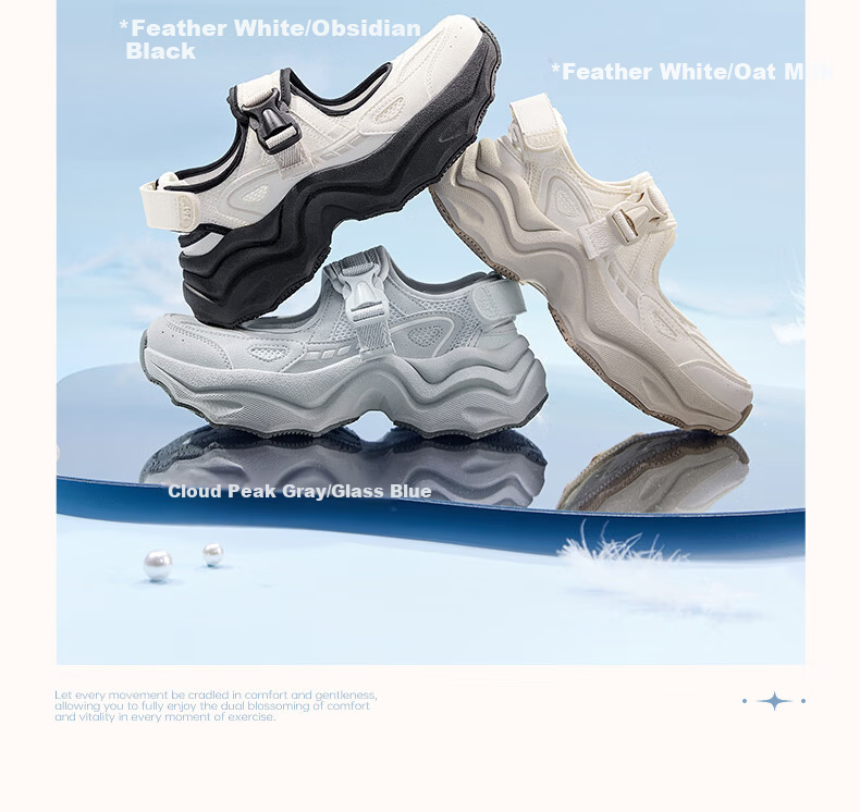 361° Women's Summer Sports Outdoor Dumpling Sandals Casual Shock-Absorbing Soft Sole Water Shoes 682626776-1 5