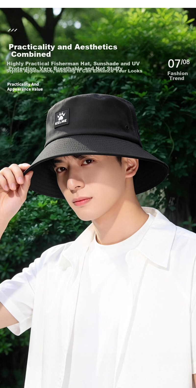 KELME Unisex Outdoor Full Face Sun Protection Fisherman Hat Casual Sunshade Cap for Hiking, Trekking, Couples Fishing Sun Hat 8