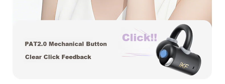IKF Zhaoyue Clip-on Bluetooth Earphones Wireless Open Bone Conduction Non-In-Ear Zero Sensation Cushion Ultra-Long Battery Life Sports for Huawei Apple Yunyan White 15