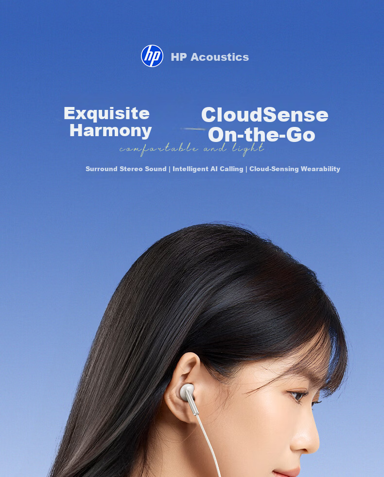 HP 1115 Wired Earphones 3.5mm Half In-Ear with Mic 14.2mm Large Driver HD Sound for Phone PC Tablet Gaming Music Online Classes 3