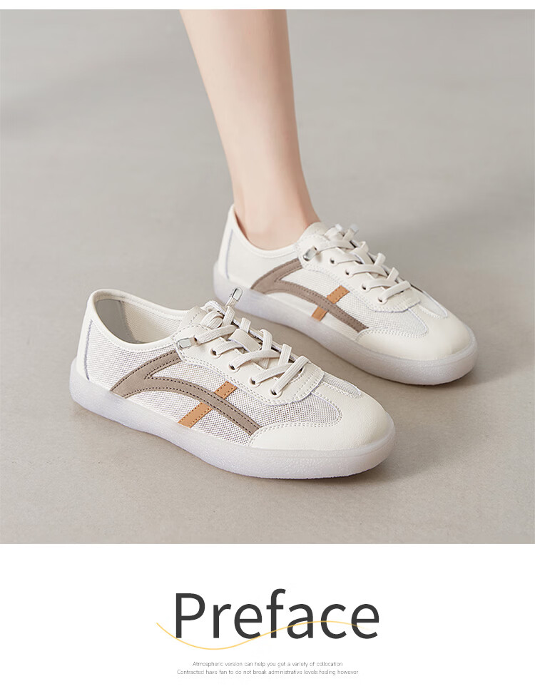 ZHR Women's Shoes, Summer New Style Mesh Breathable White Sneakers, Genuine Leather Training Sports Shoes for Women, A67E White Blue Size 37 23