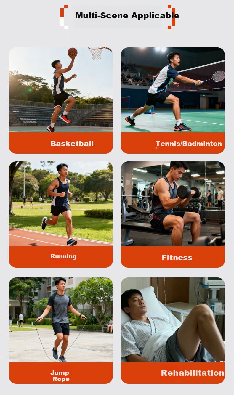 MOKO MAX Knee Brace Sports Basketball Running Hiking Badminton Meniscus Injury Spring Support Shock Absorption Protector 12