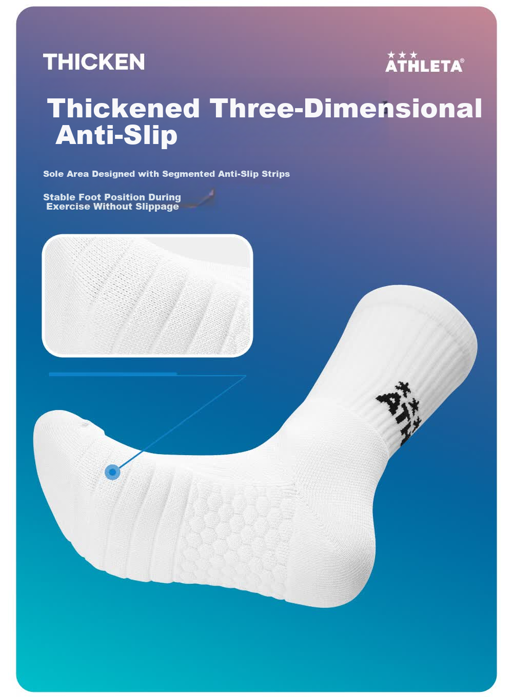 ATHLETA Soccer Socks Unisex Summer Mid-Calf Non-Slip Towel Bottom Durable Running Basketball Training Socks 5