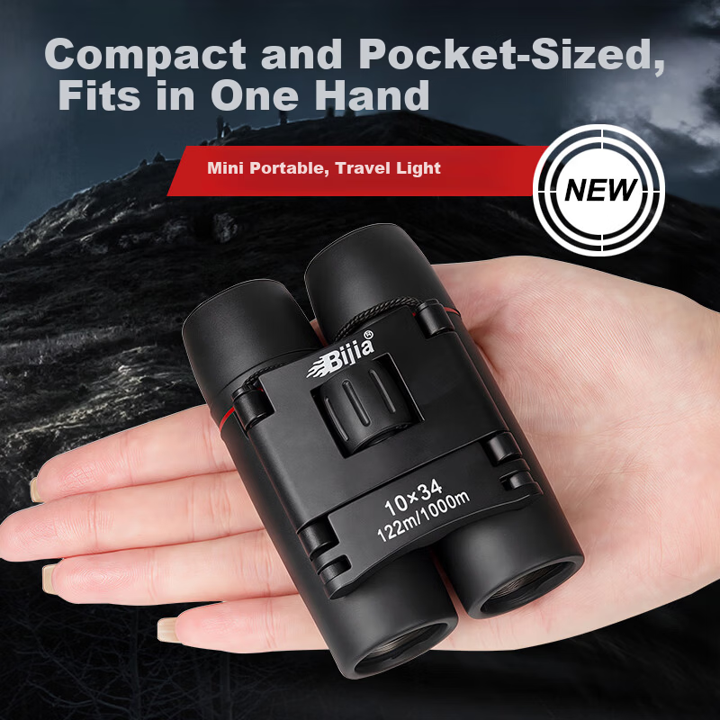 BIJIA Compact Night Vision Binoculars Professional Outdoor 10000m High Power HD Mini Kids Blue Light Protection