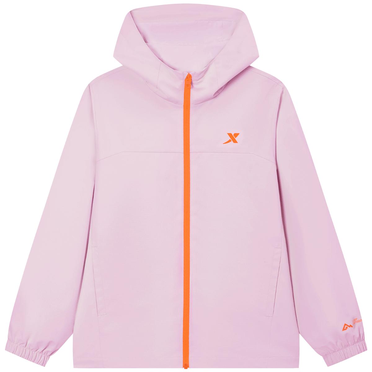 Xtep Kids Children's "Little Rain Shell" Double-Layer Windbreaker Boys and Girls Water-Repellent Tech Jacket Fairy Tale Pink 130