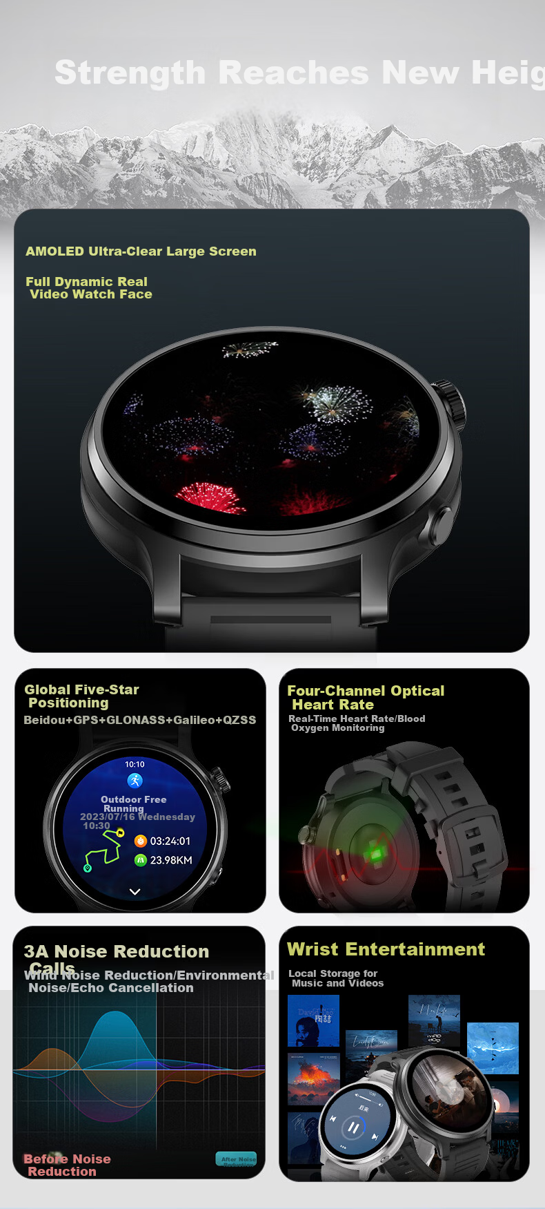 EZON Smartwatch GT8 Gray - Beidou GPS Outdoor Running, Video, Music, Payment, Heart Rate Monitor, Gift Bulk Purchase 2