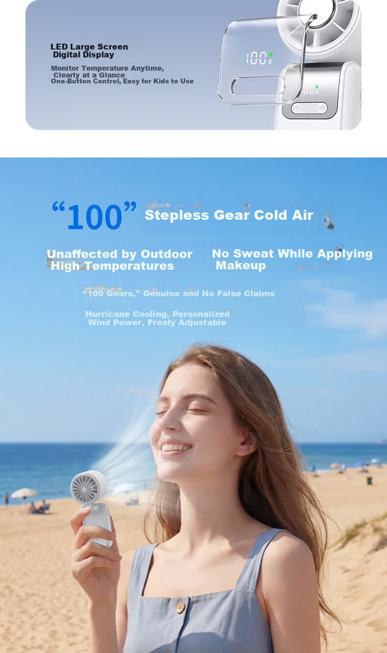 AUX Portable Mini Folding Air Conditioner Handheld Small Fan USB Rechargeable Silent Office Cooling Device 5