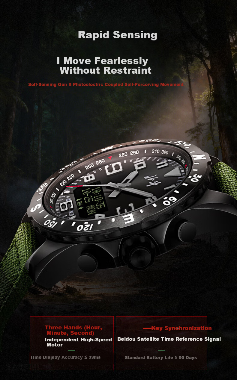 Beidou Watch Warrior 2 Satellite Time Positioning Altimeter Temperature Compass Multifunction Outdoor Analog Men's Watch 7
