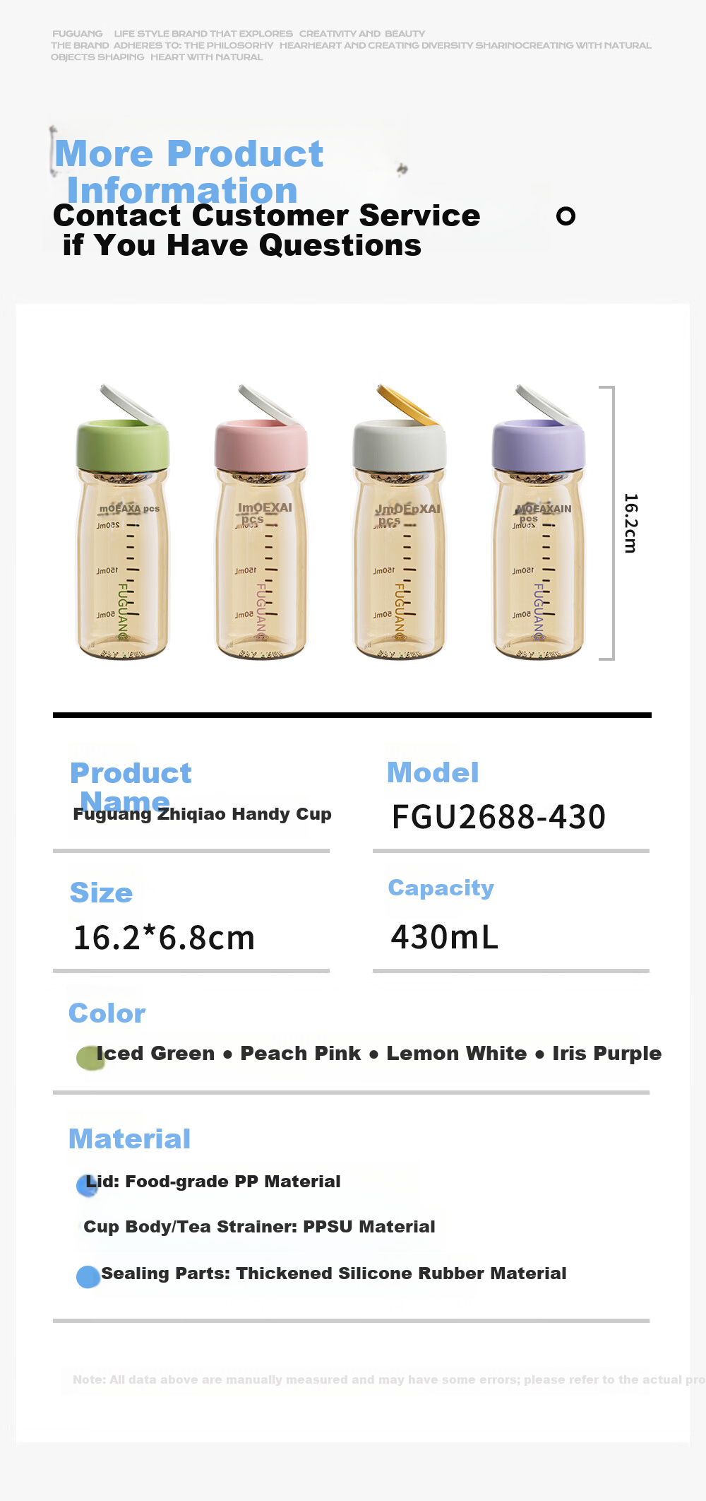 Fuguang PPSU Water Bottle Summer Portable Plastic Cup for Women Students Children High-Value Outdoor Sports Men 14
