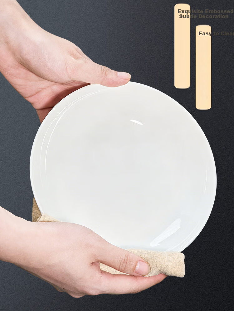 One's Member No.1 Bone China Bowl and Plate Set Home Simple Pure White Underglaze Color Tableware Housewarming Gift Box 11