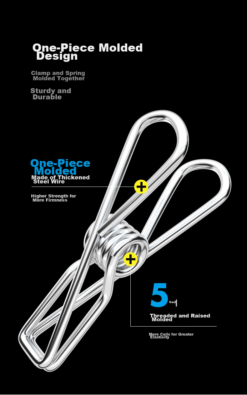 MENGTING Stainless Steel Clothes Drying Rack, 36 Clips for Socks, Windproof Rotatable Thickened Frame 8