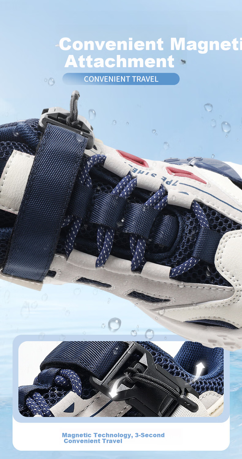 7-PE Boys' Sandals 2026 Summer New Outdoor Breathable Closed-Toe Soft Sole Kids' Sports Creek Shoes for Big Boys 3