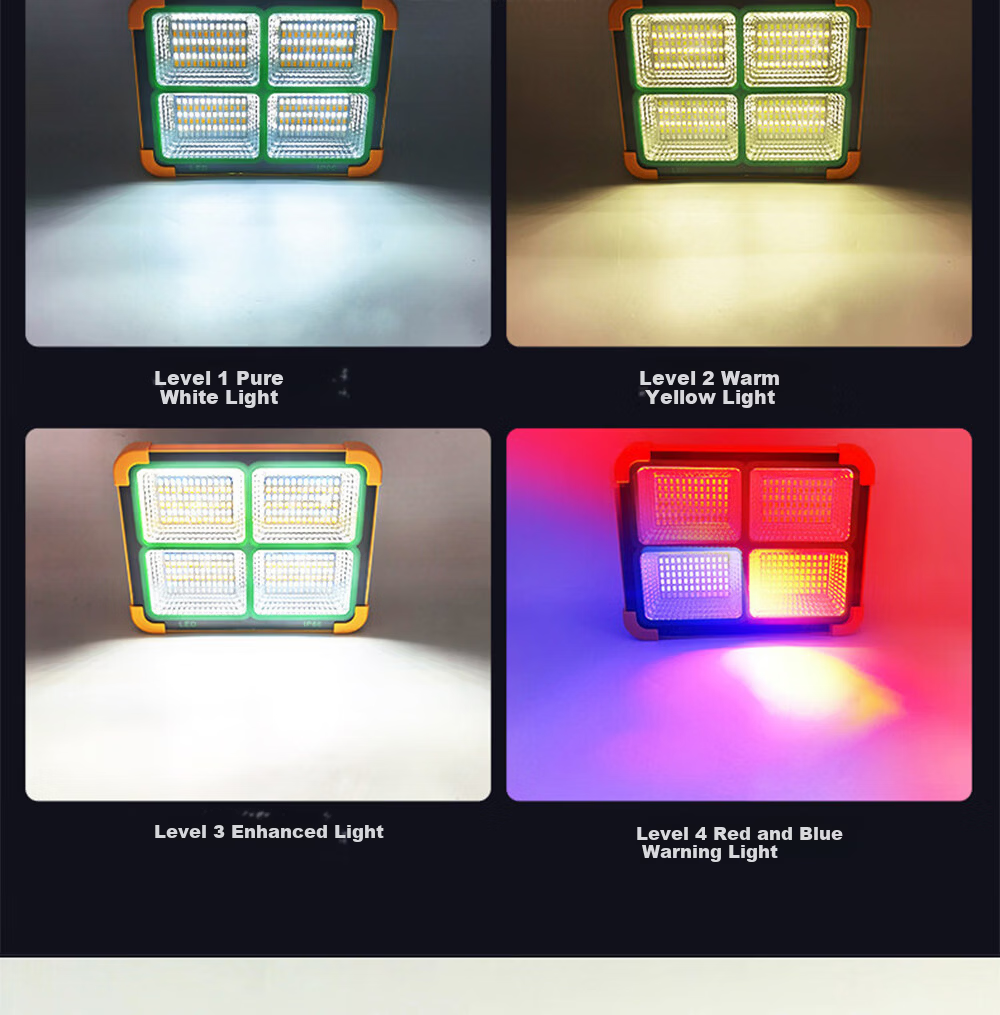 MAX LOAD Solar Outdoor Lighting LED Floodlight Portable Rechargeable Night Market Stall Emergency Light Eight-Square Grid 10