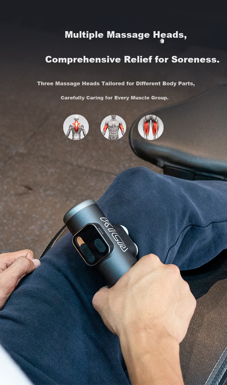 KICA K3 Professional Dual-Head Fascia Gun Muscle Massager Smart Fitness Training Neck Fascia Device Mini Silent Home Use Advanced Gray 10