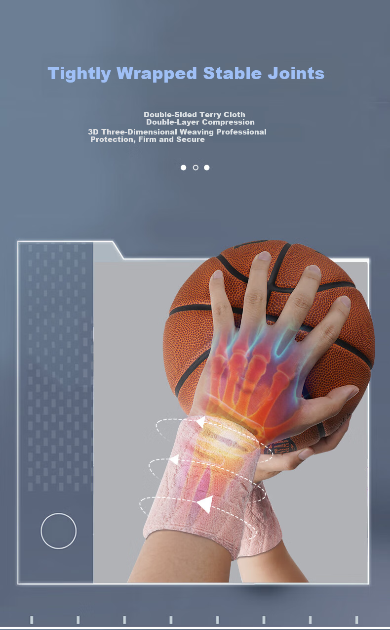NAILEKESI N Sports Wristband Sweat-Absorbing Wrist Wrap for Badminton Basketball Volleyball Tennis Tendonitis Injury Support Pink 2