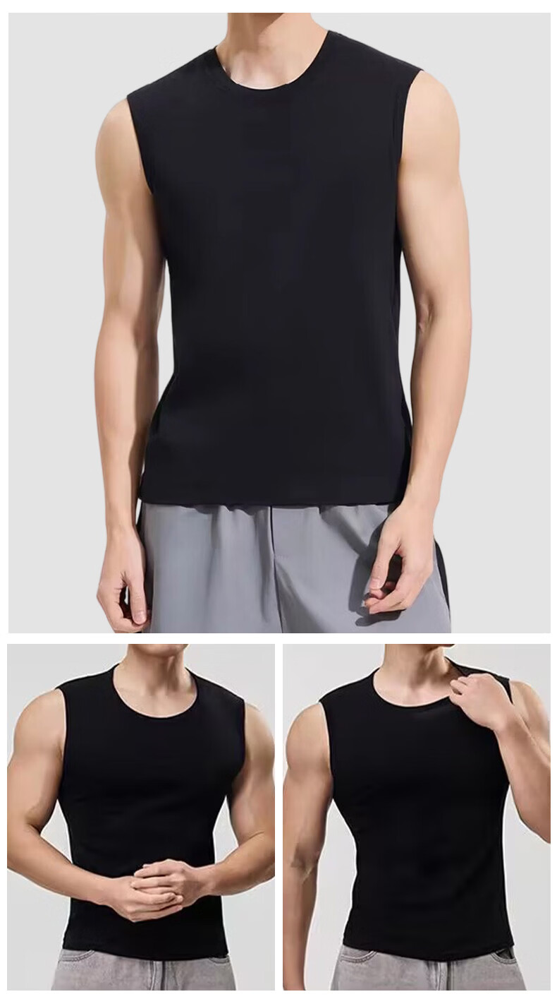 Xunmianren Modal Cotton Men's Sports Vest Gym Sleeveless T-Shirt Tank Top Spring Summer Quick-Dry Breathable Racerback Sweatshirt Vest 19