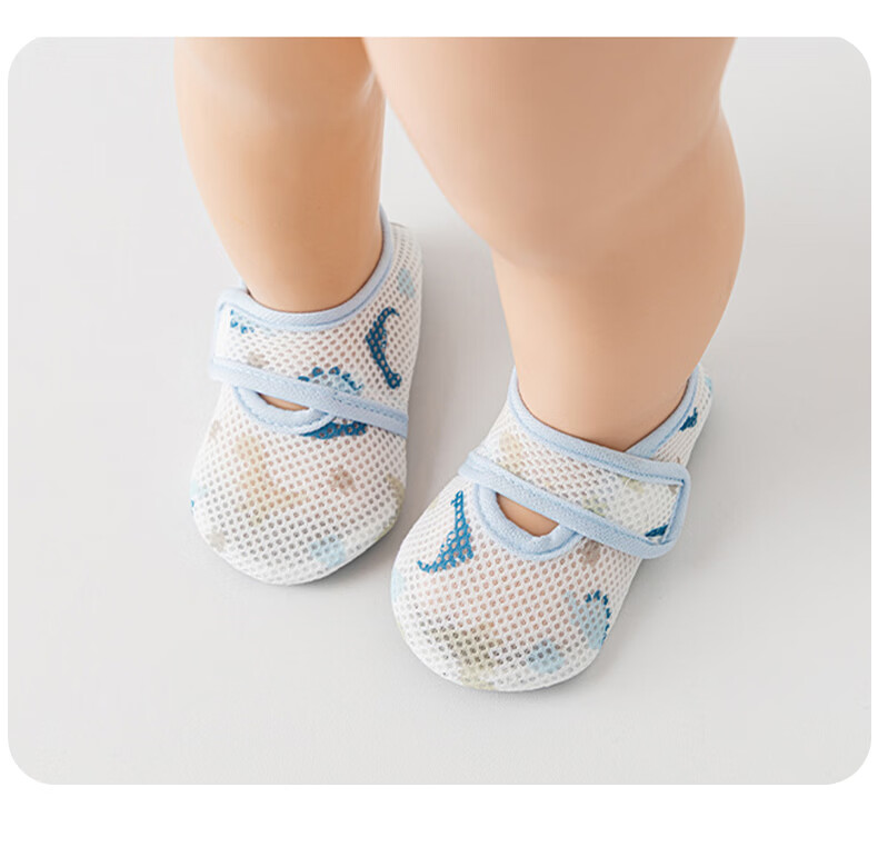 Aibao Baby Toddler Walking Shoes Summer Mesh Breathable Indoor Floor Shoes Sandals 2-Pack T328 Blue+Yellow Size M 12