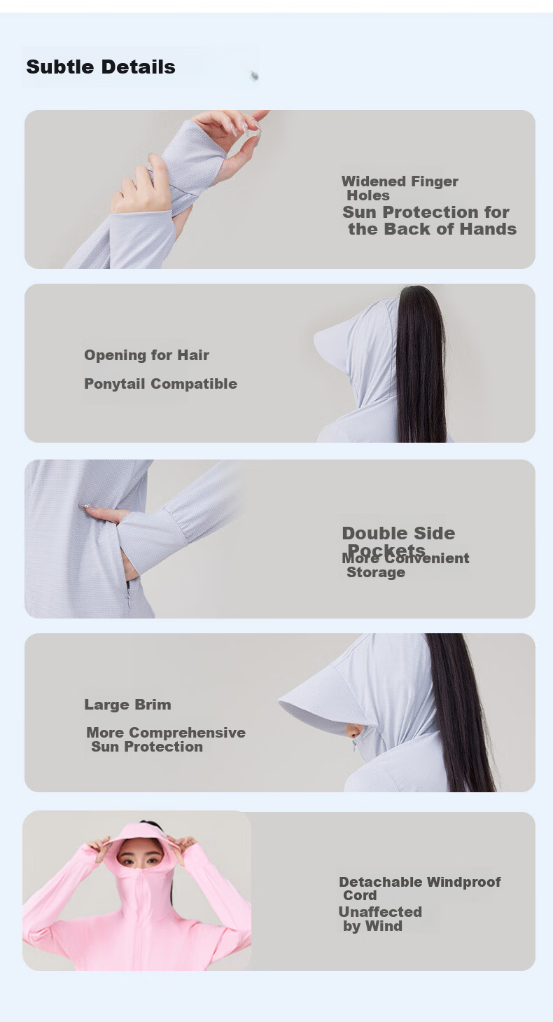 LangSha Women's Summer Sun Protection Jacket Cool Breathable Lightweight Ice Silk UV Protection Outdoor Sunscreen Coat 1777 6