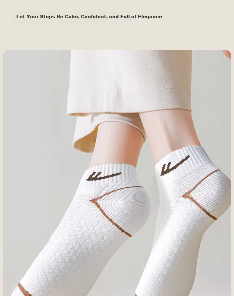 Warrior Women's White Mesh Short Socks Summer Trendy Embroidered 10A Grade Antibacterial Odor-Resistant Casual Sports Socks 6 Pairs Pack 2