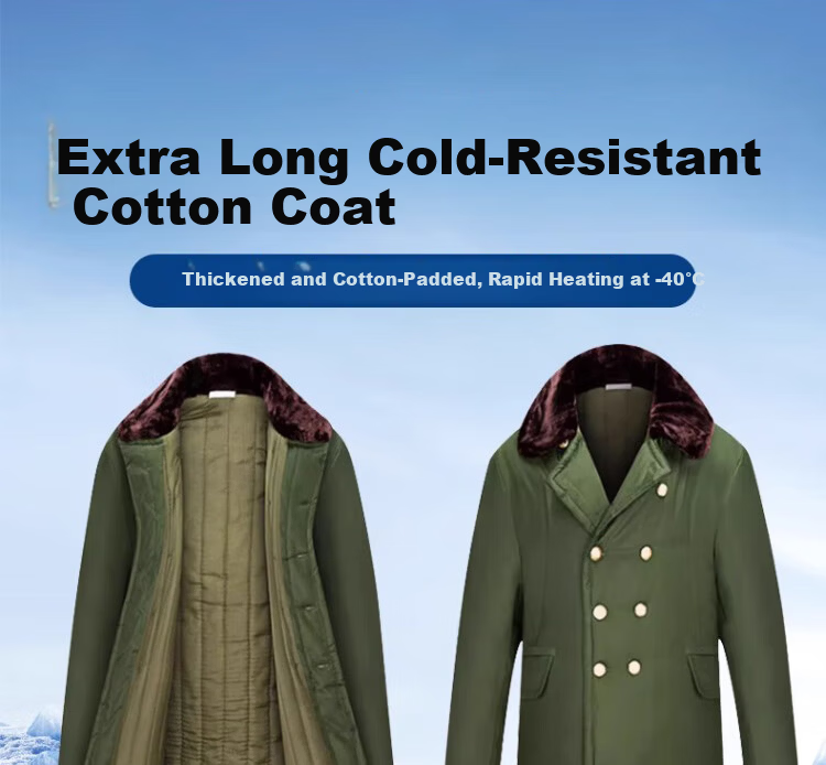 Gongtai Winter Thickened Fleece-Lined Cotton Coat Men's Cold-Resistant Long Coat Emergency Rescue Workwear Men's Fleece-Lined Waterproof Cotton Jacket (Black) 1