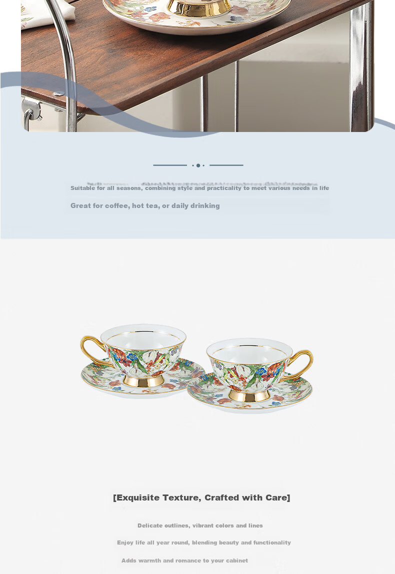 WOOCH Midsummer Garden Series Coffee Cup and Saucer Gift Set High-Value Couple Cups Wedding Birthday Housewarming Gift 5