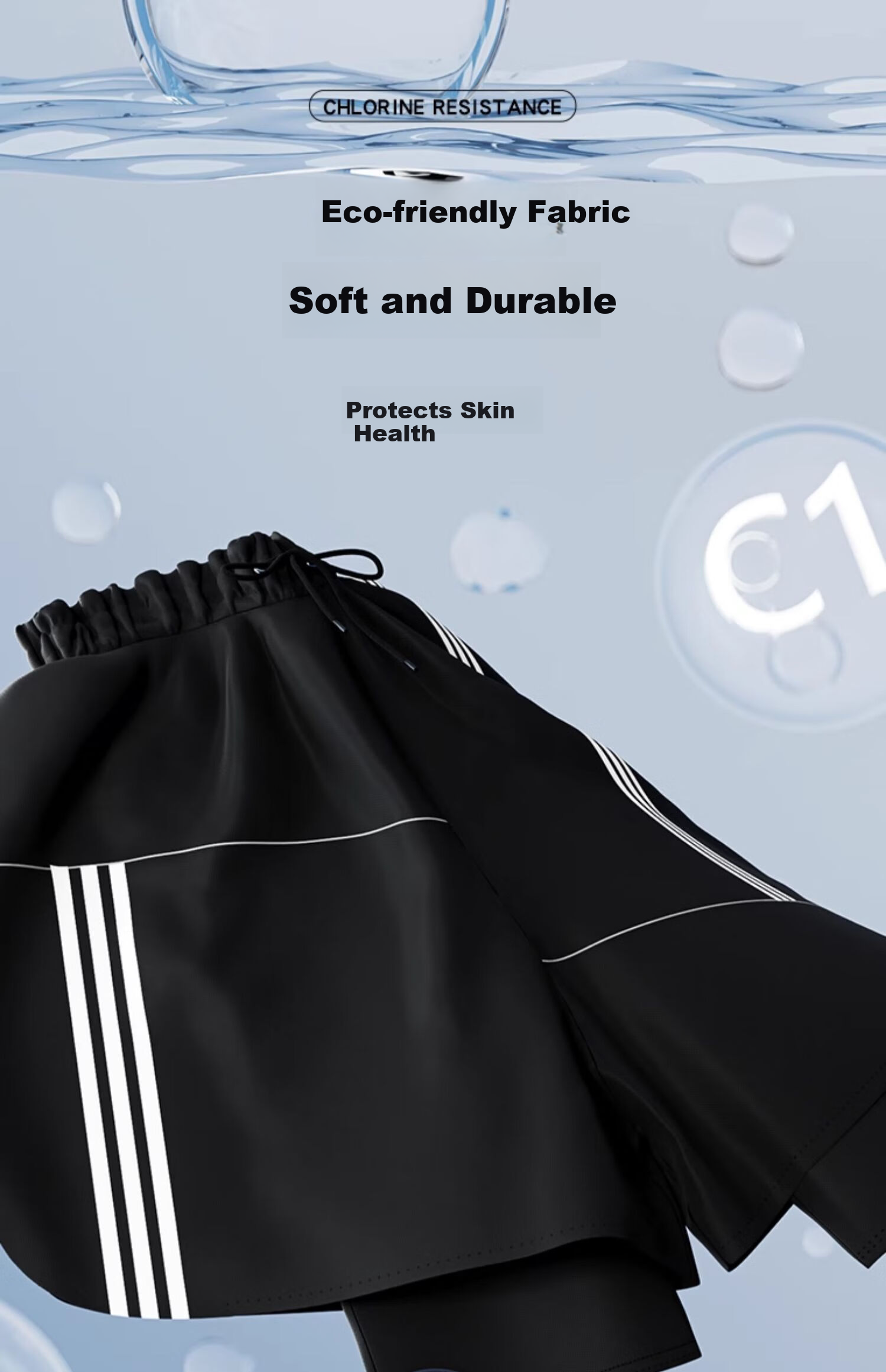 F.DYRAA Men's Swim Trunks Anti-Embarrassment Fake Two-Piece Quick-Dry Large Size Hot Spring Shorts Swimming Gear Three-Piece Set 25037 Black 4XL 5