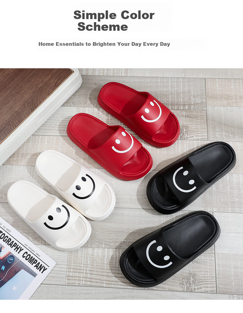 GUOLUOFEI Men's Summer Slippers Outdoor Indoor Home Bathroom Non-Slip Couple Slippers Women's Red Size 40-41 3