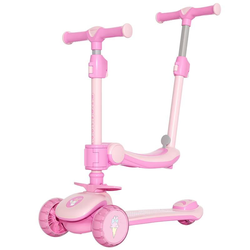 Mesuca Children's Scooter: Rideable, Pushable, And Sliding Two-In Multifunctional Walker with Flashing Lights, Foldable, And Adjustable Height