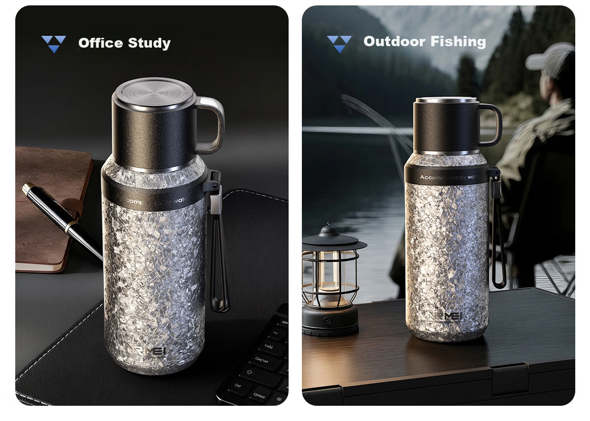 NRMEi Insulated Large Capacity Men's Tea Separation Titanium Coated Inner Liner Portable Car Office Water Bottle 17