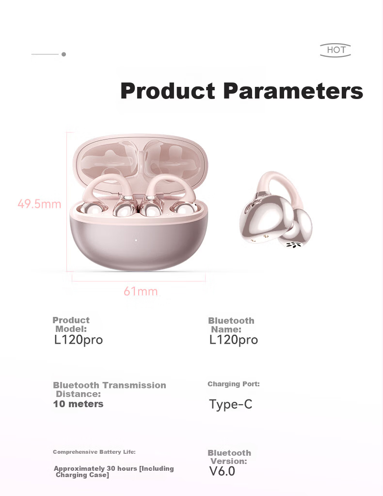 Zhiguozhe [2026 Latest Model - Berlin Sound] Bluetooth Clip-On Earphones Non-Bone Conduction Wireless Open-Ear Sports Running Long Battery Life Comfortable Wear 23