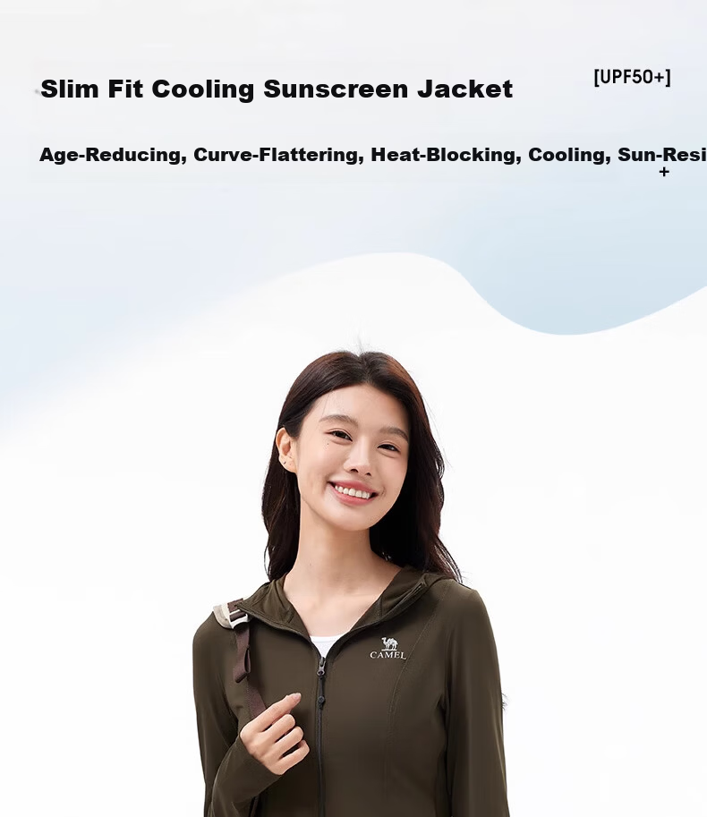 CAMEL Women's Slim Fit Outdoor Sun Protection Jacket Ice Cool Quick-Dry Original Yarn Sunproof Coat A25BAVV106 1