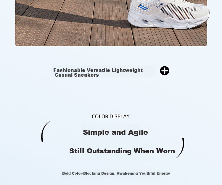 CAMEL Outdoor Breathable Casual Shoes Unisex Non-Slip Sports Running Hollow Shoes F13M303020 9
