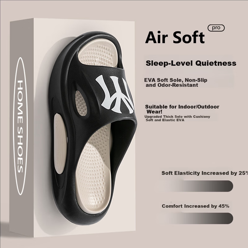 AILAIJIA Men's Sports Outdoor Slippers with Removable Midsole, Beach Sandals, Size 40-41, Black
