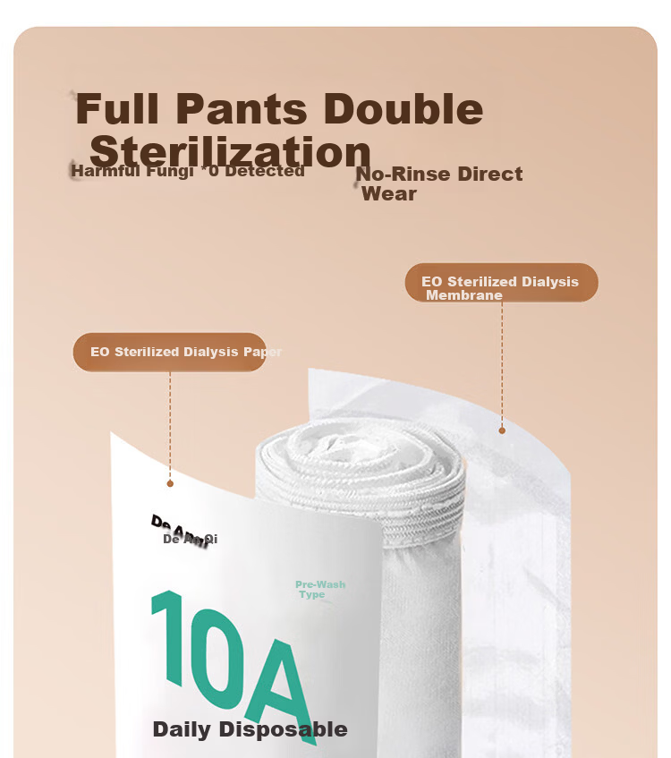 Deanqi Disposable Women's Cotton Crotch Underwear Sterile Individually Packaged Thick Breathable Striped 5-Pack XL 14