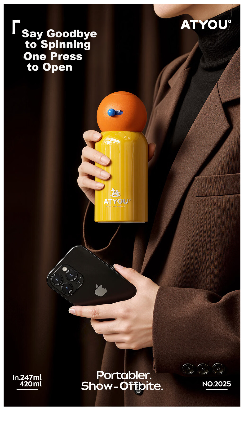 ATYOU Mini Insulated Coffee Cup for Women High-Value Small Portable Pocket Water Bottle Gift 26 New Model 1