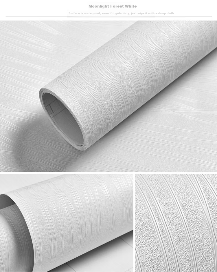Modouyu Desktop Sticker, 60*300cm, Cream White Sticker, Cabinet Furniture Renovation Sticker, Old Wardrobe Color-Changing Film, Skin-Like Wallpaper 4