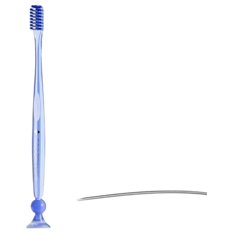 Baixi Small Head Toothbrush Blueberry Blue Base Suction Cup Soft Bristles Oral Care Toothbrush for Men and Women Household Cleaning Gift