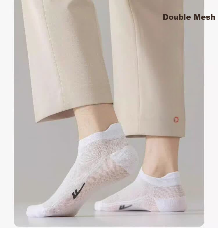 Warrior Men's Socks, Thin And Breathable for All Seasons, Odor-Resistant Mesh Short Socks, Xinjiang Cotton, 7A Grade Antibacterial And Sweat-Absorbing Short Sports Socks 6