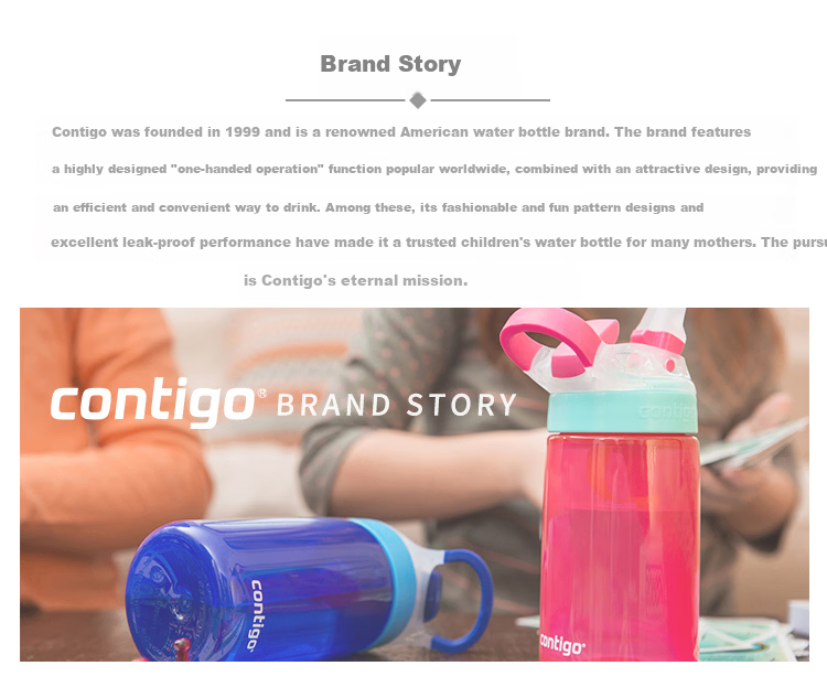 Contigo Kids Straw Plastic Water Bottle Cute Bear 420ml (Vent Button) HBC-GIZ267VP 11