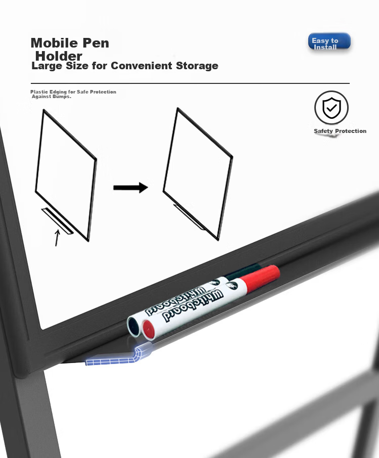 BBNEW 90x150cm A-Frame Whiteboard Writing Board with Stand, Stable Writing Surface, Foldable Adjustable Blackboard for Home, Teaching, Meeting, Office Training NEWF90150 2