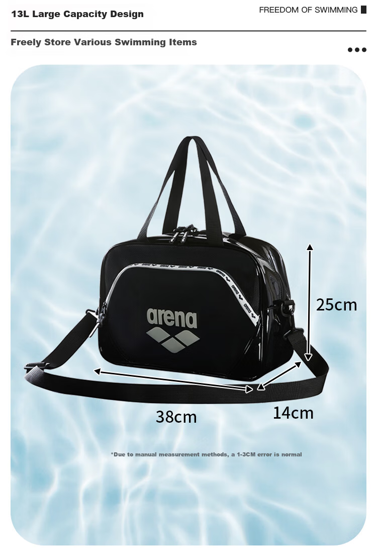 Arena Lightweight Multi-Compartment Water-Resistant Casual Sports Swimming Gym Large Capacity Crossbody Bag with Wet and Dry Separation 4